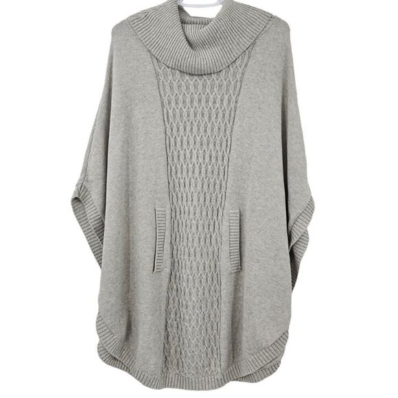 Cabi Cowl Neck Poncho Sweater Gray Women’s Size S Relaxed Fit Minimalist Fall - Picture 3 of 14